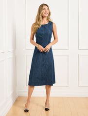INDIA INK/WHITE REFINED DENIM DRESS | Talbots near me