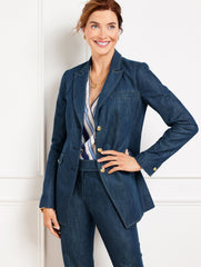 INDIA INK/WHITE REFINED DENIM JACKET | Talbots near me
