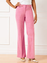 SOFT PINK MULTI FLARE LEG TWILL PANTS | Talbots on sale