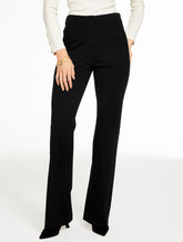 BLACK LUXE PONTE FLARE LEG PANTS | Talbots online