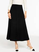 BLACK LUXE PONTE A-LINE MIDI SKIRT | Talbots sale