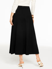 BLACK LUXE PONTE A-LINE MIDI SKIRT | Talbots sale