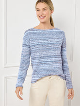 VISTA BLUE/NAVY DUSK ROLL NECK SWEATER | Talbots online