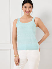 BLUE ICE LACE POINTELLE TANK | Talbots US