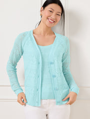 BLUE ICE LACE POINTELLE CARDIGAN | Talbots on sale