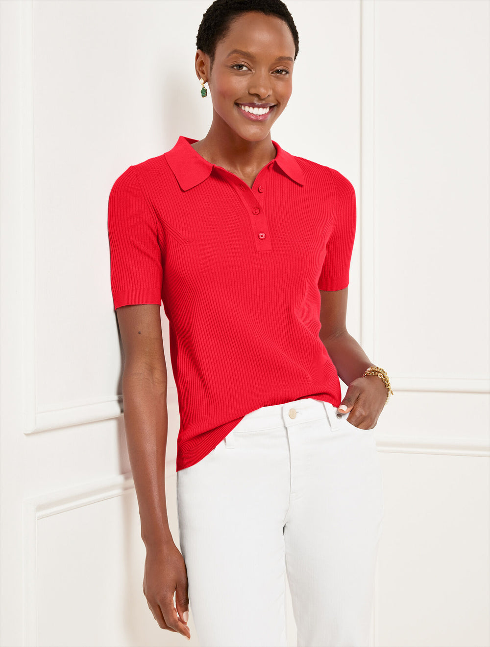 RIBBED POLO SWEATER | Talbots sale