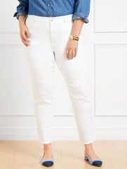 WHITE SLIM STRAIGHT ANKLE JEANS | Talbots US
