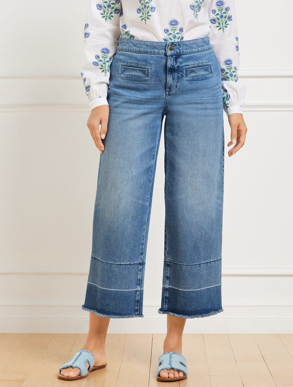 MATTITUCK WASH WIDE CROP RELEASED HEM JEANS - MATTITUCK WASH | Talbots discount