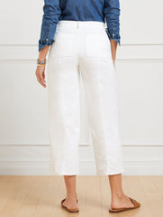 WHITE WIDE CROP JEANS - WHITE | Talbots near me
