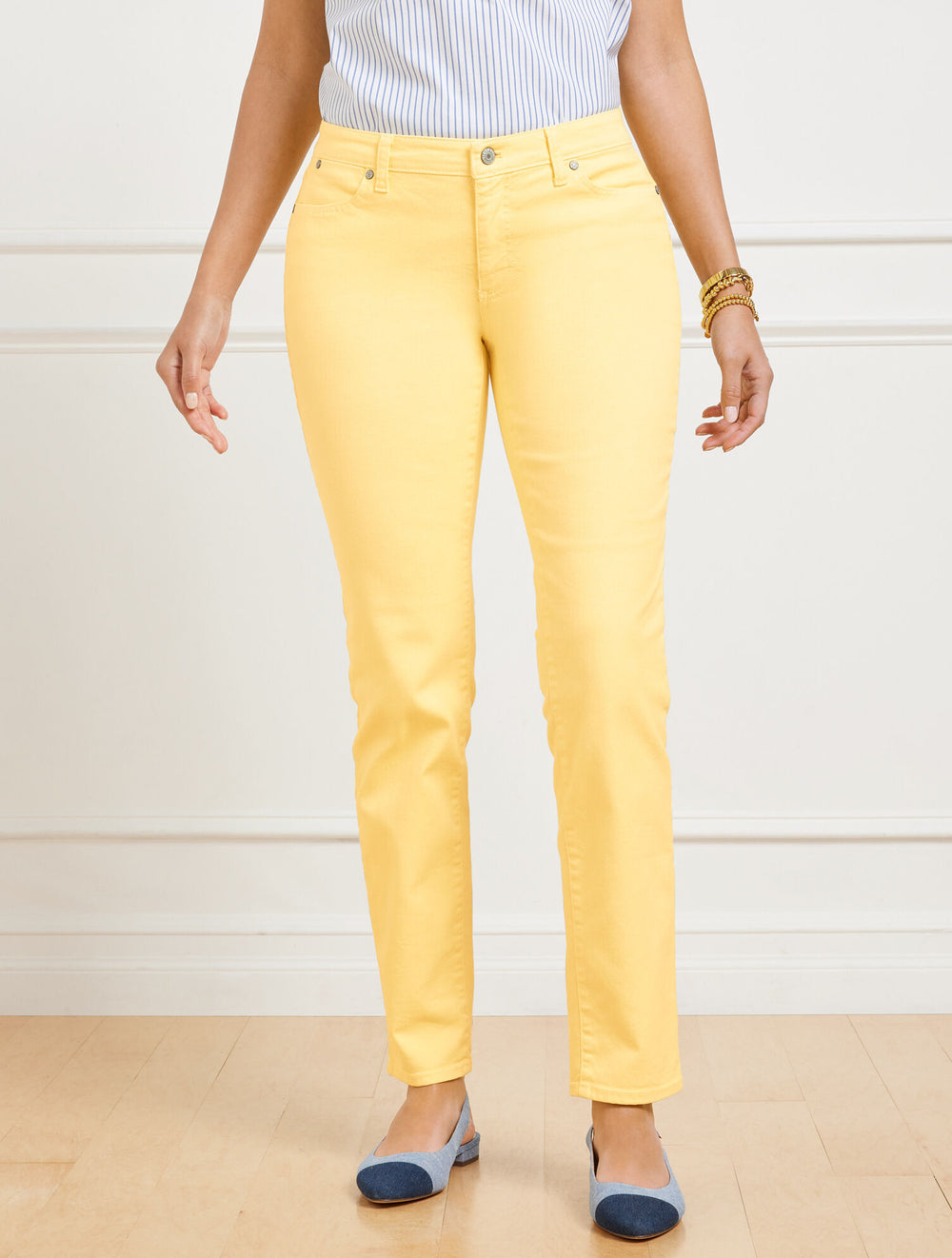 CORN SILK SLIM ANKLE JEANS - GARMENT DYE - CURVY FIT | Talbots on sale