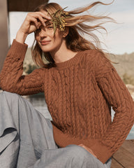 JASPER|MOUSSE ORGANIC COTTON CABLE KNIT SWEATER | Talbots outlet