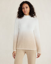IVORY/MESA DIP-DYED ORGANIC COTTON ROLLNECK SWEATER | Talbots outlet