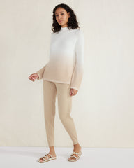 IVORY/MESA DIP-DYED ORGANIC COTTON ROLLNECK SWEATER | Talbots outlet