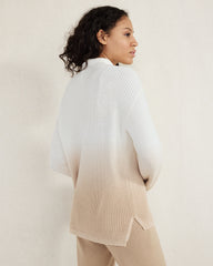 IVORY/MESA DIP-DYED ORGANIC COTTON ROLLNECK SWEATER | Talbots outlet