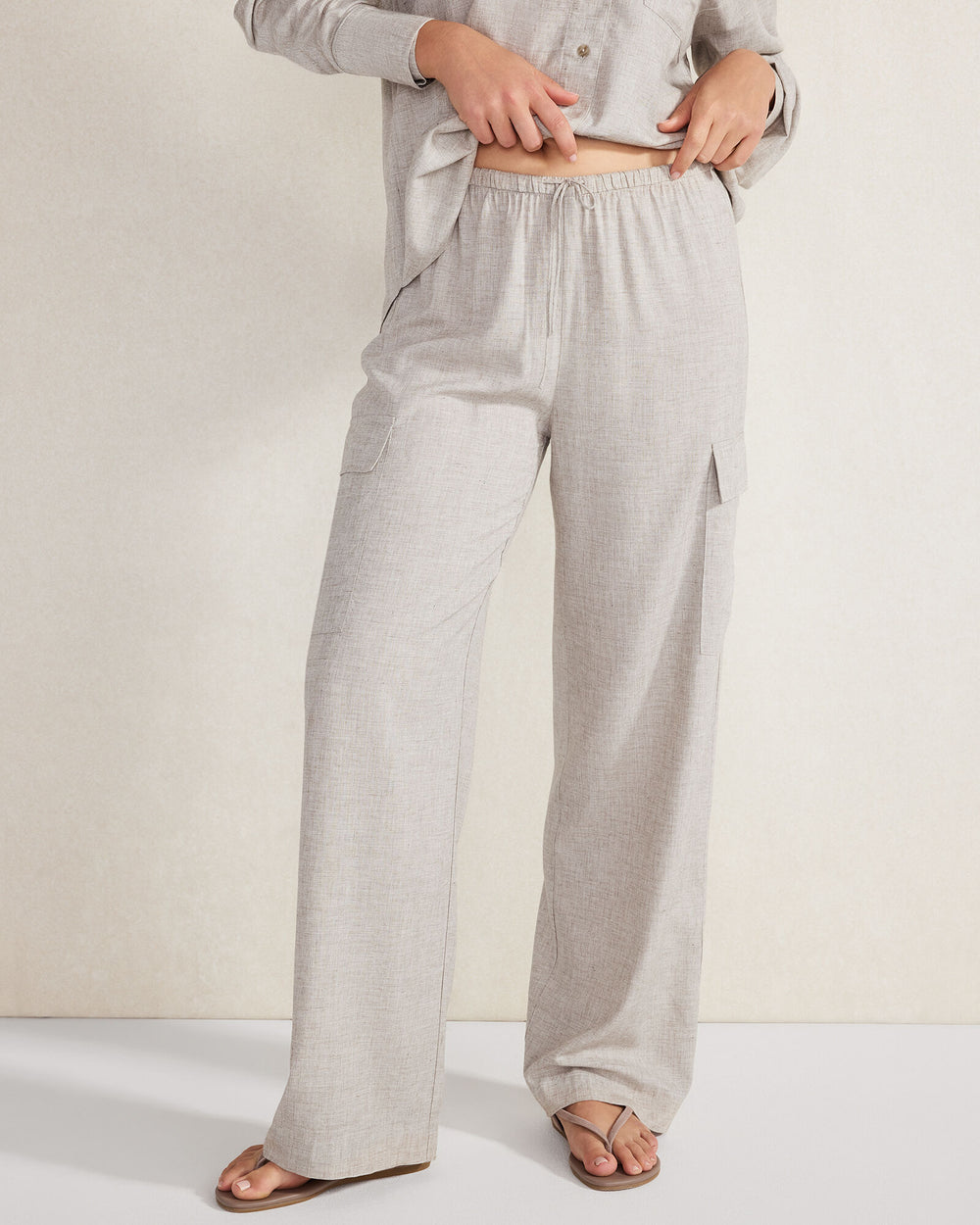 GREY MELANGE DRAPEY WOOL CARGO PANTS | Talbots near me