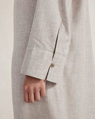 GREY MELANGE DRAPEY WOOL BUTTON DOWN DRESS | Talbots discount