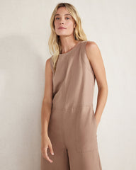 PORTABELLA LINEN BLEND WIDE LEG JUMPSUIT | Talbots online