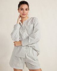 IVORY/OLIVE ORGANIC COTTON POPLIN SHIRT | Talbots on sale