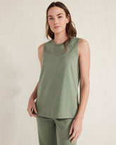 THYME ORGANIC COTTON INTERLOCK SLEEVELESS TUNIC | Talbots on sale