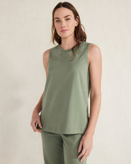 THYME ORGANIC COTTON INTERLOCK SLEEVELESS TUNIC | Talbots on sale