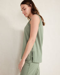 THYME ORGANIC COTTON INTERLOCK SLEEVELESS TUNIC | Talbots sale