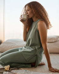 THYME ORGANIC COTTON INTERLOCK SLEEVELESS TUNIC | Talbots on sale