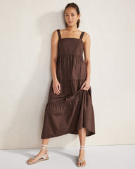 EBONY ORGANIC COTTON POPLIN MIDI DRESS | Talbots online