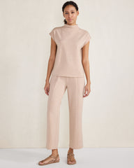 MUTED ADOBE HEATHER FLEECE FUNNEL NECK TOP | Talbots near me