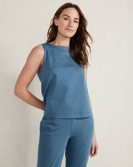 GARMENT DYE OCHRE|SEA ORGANIC COTTON INTERLOCK SLEEVELESS TOP | Talbots online