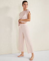 BURLWOOD|SEPIA ROSE CALM & COOL CROPPED WIDE LEG SLEEP PANTS | Talbots for sale