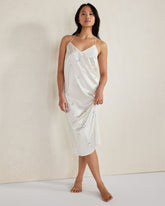 IVORY MULTI WASHABLE SILK DELICATE FLORAL CHEMISE | Talbots US
