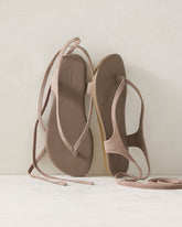 MICA|SHIITAKE SUEDE WRAP-UP THONG SANDALS | Talbots outlet