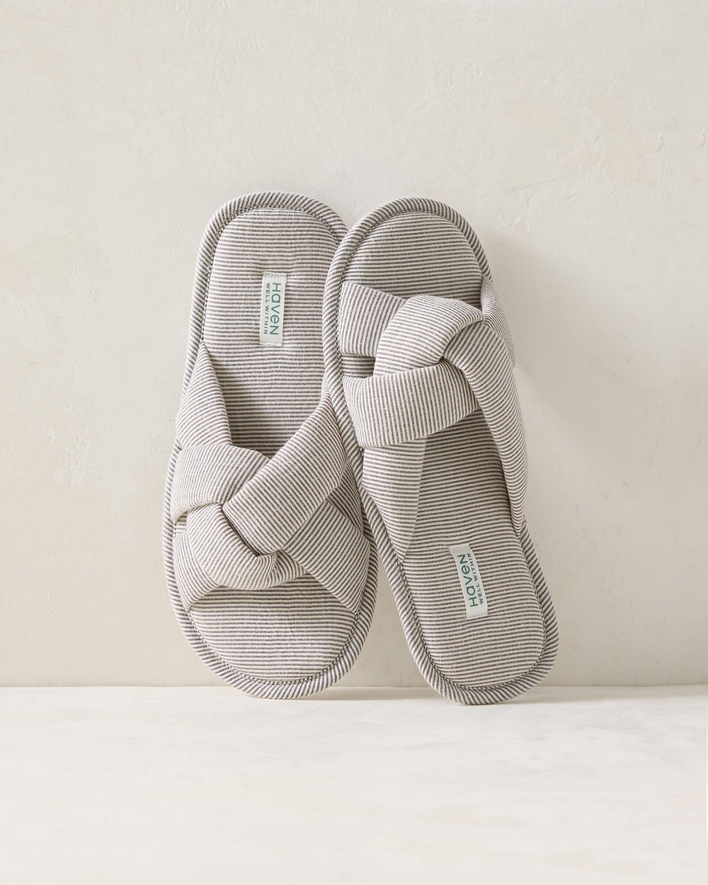 CHARCOAL/IVORY COTTON BLEND HOTEL SLIPPERS | Talbots US