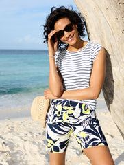 BRIGHT GREEN/WHITE|LAKESIDE BLUE/WHITE|WHITE/INDIGO EXTENDED SHOULDER STRIPED CREWNECK TEE - STRIPE | Talbots online