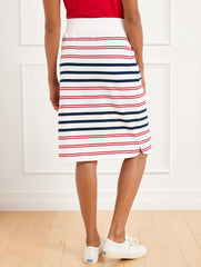 WHITE MULTI AUTHENTIC TALBOTS MIDI SKIRT - SOFIA STRIPE | Talbots on sale
