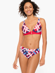 RED PEPPER MULTI AQUA CLUB V-NECK BIKINI TOP - NAUTICAL VIBES | Talbots for sale