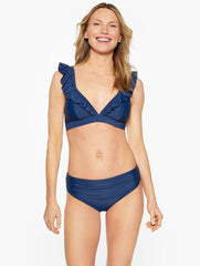 INDIA INK AQUA CLUB RUFFLE V-NECK BIKINI TOP | Talbots discount