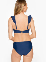 INDIA INK AQUA CLUB RUFFLE V-NECK BIKINI TOP | Talbots discount