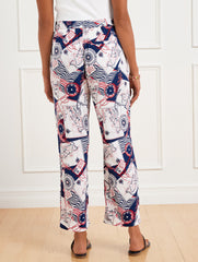 INDIA INK/RED POP STRAIGHT ANKLE PULL-ON PANTS - CÔTE D’AZUR | Talbots near me