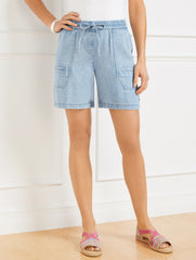 ANGELA WASH FLOWY TIE WAIST PULL-ON SHORTS - ANGELA WASH | Talbots discount