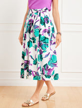 VILLA BLUE/VIOLET SUNSET PIPER PLEATED SKIRT - PAINTED BLOOMS | Talbots on sale