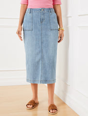 CORNELIA WASH DENIM MIDI SKIRT - CORNELIA WASH | Talbots near me