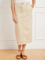 NATURAL DENIM MIDI SKIRT | Talbots for sale