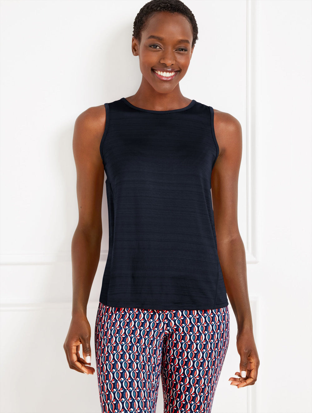 INDIGO BLUE|WHITE COOL SLUB ACTIVE TANK | Talbots US