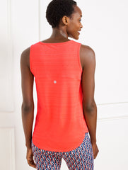 INDIGO BLUE|WHITE COOL SLUB ACTIVE TANK | Talbots US