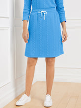LAKESIDE BLUE CABLE JACQUARD SKIRT | Talbots outlet