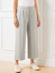 GREY SKY HEATHER AIRKNIT STRETCH WIDE CROP PANTS - GREY SKY HEATHER | Talbots online