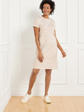 ALABASTER HEATHER AIRKNIT STRETCH BUNGEE WAIST DRESS | Talbots on sale