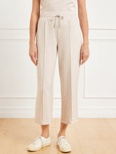 ALABASTER HEATHER|DUSTY MOCHA HEATHER AIRKNIT STRETCH WIDE CROP PANTS - HEATHERED | Talbots outlet