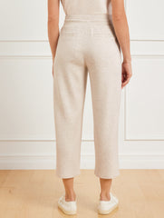 ALABASTER HEATHER|DUSTY MOCHA HEATHER AIRKNIT STRETCH WIDE CROP PANTS - HEATHERED | Talbots outlet